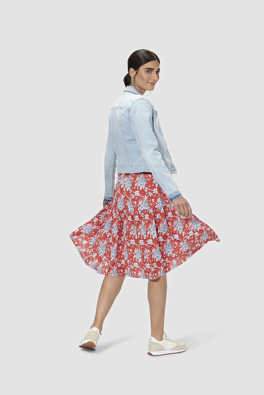 rich&royal Damen Dress Printed Kleid XS Rot (Summer Red 568), XS Rot (Summer Red 568)
