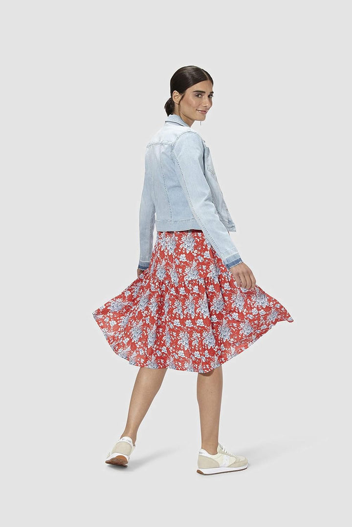 rich&royal Damen Dress Printed Kleid XS Rot (Summer Red 568), XS Rot (Summer Red 568)