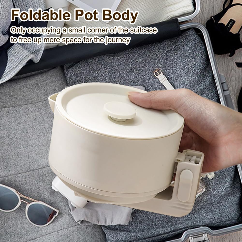 Klein Faltbarer Wasserkocher 0.6L - Camping Wasserkocher Faltbar,Reisewasserkocher Faltbar mit Schut