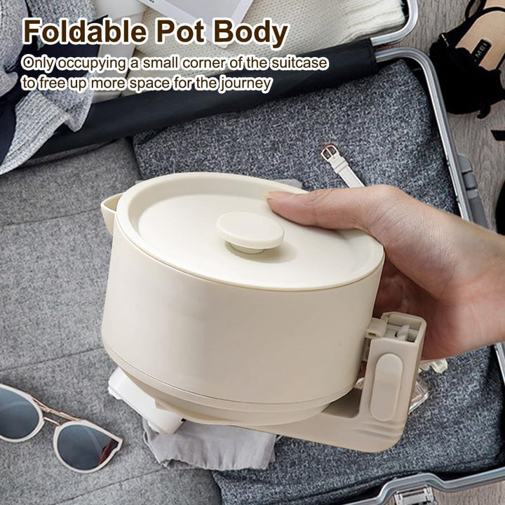 Klein Faltbarer Wasserkocher 0.6L - Camping Wasserkocher Faltbar,Reisewasserkocher Faltbar mit Schut