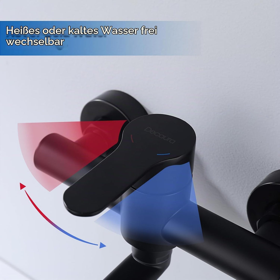 Decaura Wand Küche Wasserhahn, Küchenarmatur Wandmontage Mischbatterien Armatur, Wandarmatur Spültis