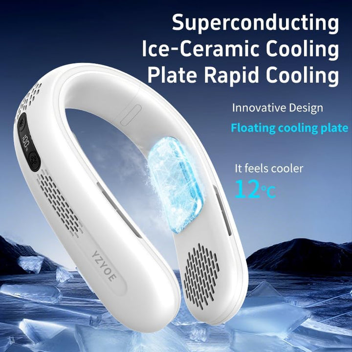 Verbesserte doppelseitige Kühlung wiederaufladbarer Hals Ventilator, Outdoor tragbarer leiser Kühlun