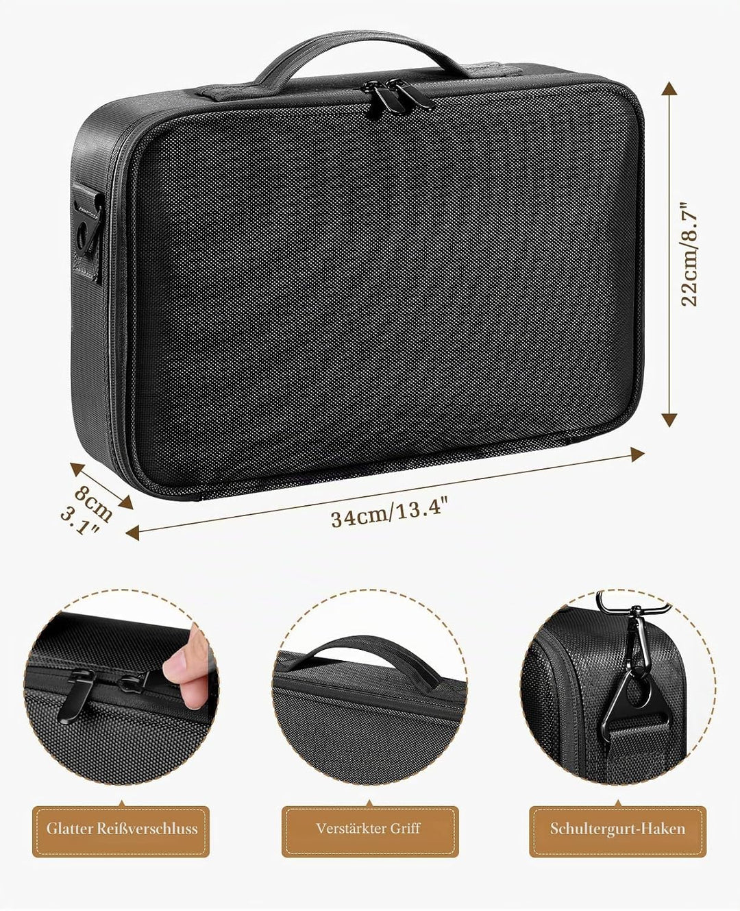 Luxspire Kosmetik Aufbewahrungsbox, Wasserdicht Kosmetikbeutel Reissverschluss Make-up Organizer Ver
