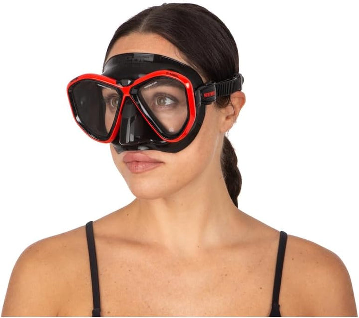Seac Unisex-Adult Symbol Made in Italy Zweiglas-Tauchmaske mit Einer 3D-Schnalle direkt am Maskenkör