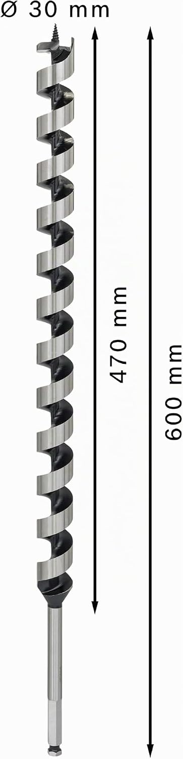 Bosch Professional Holzschlangenbohrer mit 1/4"-Sechskantschaft (Ø 30 mm) Durchmesser: 30/Gesamtläng