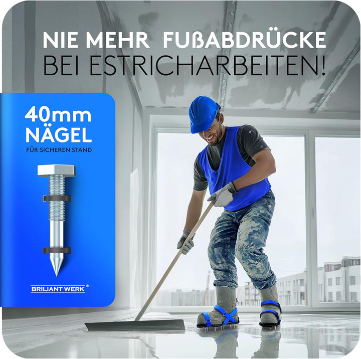 Briliantwerk®️ Nagelschuhe mit Klettverschluss - Zum Rasen belüften oder als Estrichschuhe - Rasenlü
