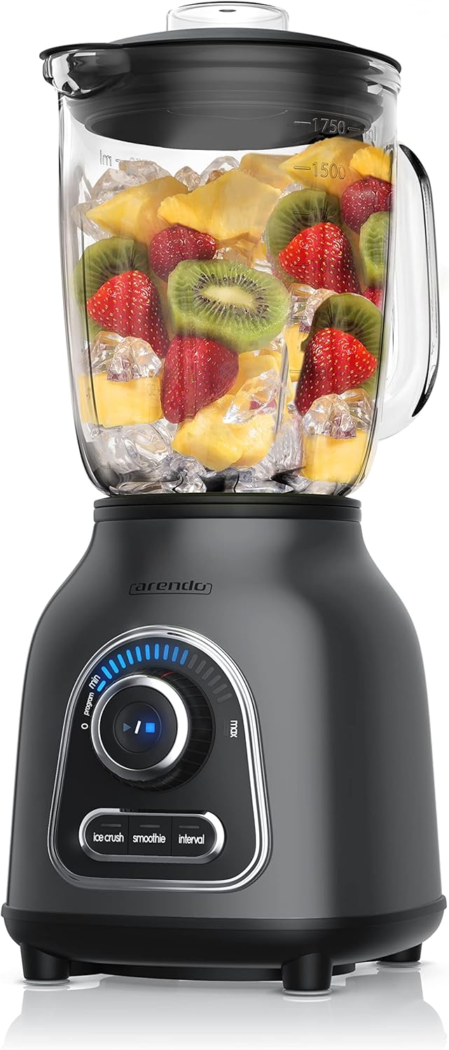 Arendo - Standmixer Edelstahl - Hochleistungsmixer - 1400 Watt - 24.000 U min - Mixer inkl. 1,75 l G