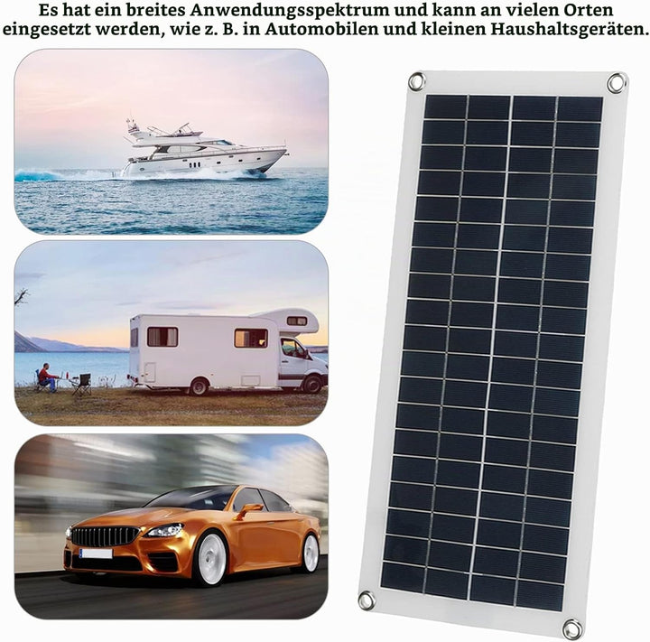 Tragbares 300W Solar Flexible Panel Kit 12/24V Schalter USB Ladeschnittstelle Solarplatine mit Contr