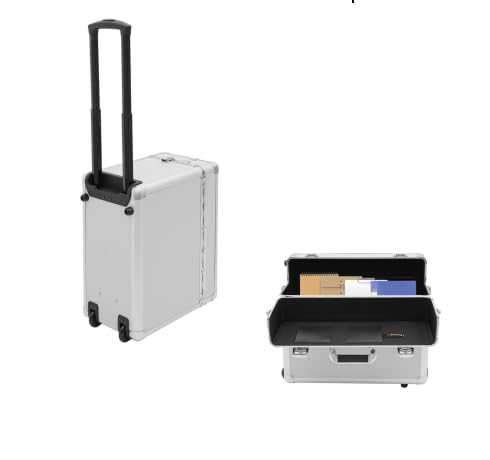 Robuster Aluminium Businesskoffer mit Rollen, 30 kg Traglast - Kompakter Aktenkoffer & Pilotenkoffer