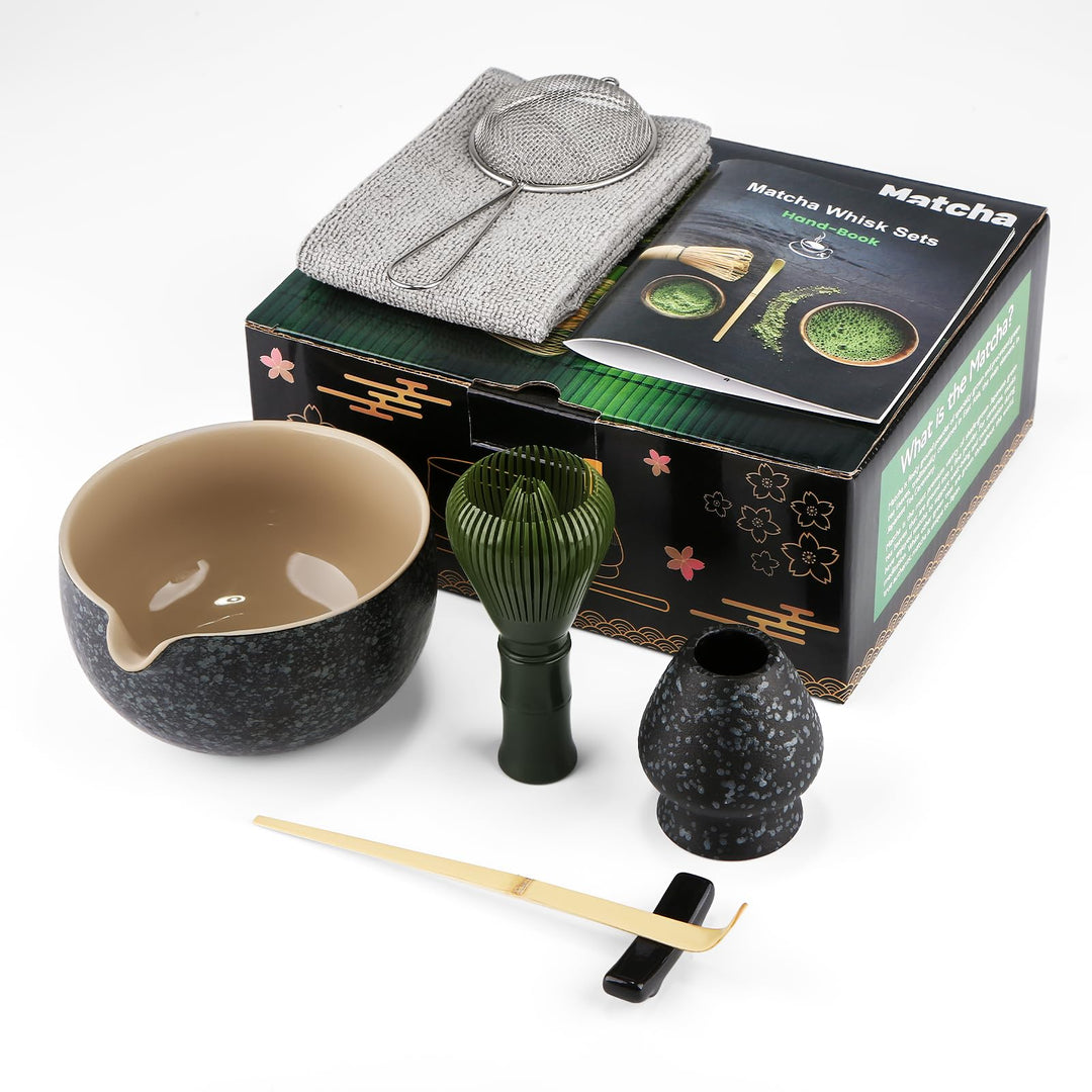 7 Piece Matcha Set, Matcha Broom aus Harz, Macha Tea Set with Matcha Spoon, Whisk Holder, Matcha Bes
