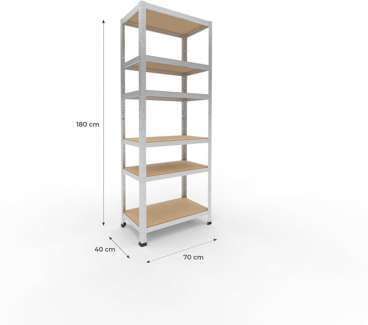shelfplaza® 180x70x40cm Home Schwerlastregal verzinkt/Metallregal mit 6 Böden/Kellerregal Metall, Ga