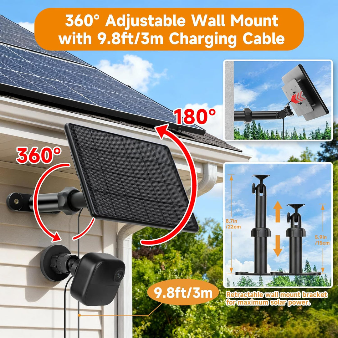 Solarpanel für Blink Kamera Outdoor 4, 6W Blink Kamera Solarmodul Kompatibel mit Blink Outdoor(3rd G