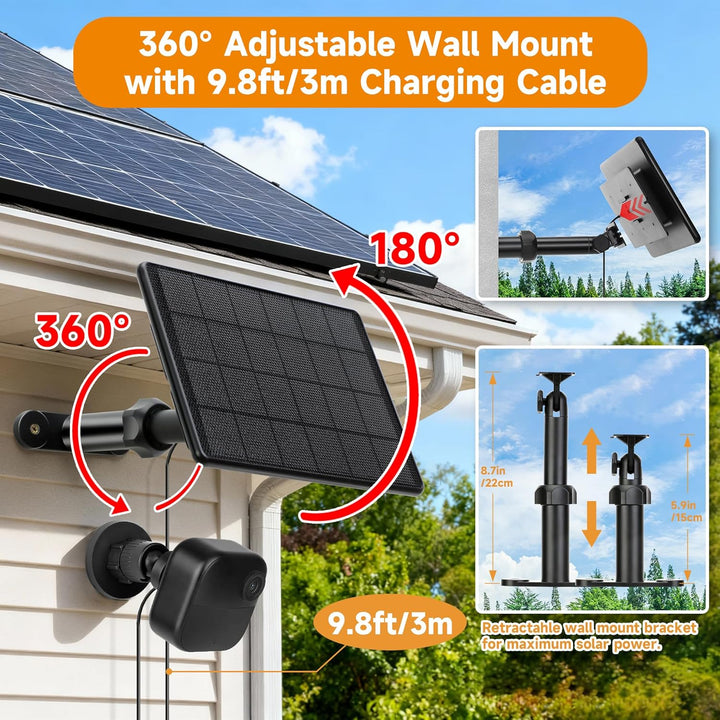 Solarpanel für Blink Kamera Outdoor 4, 6W Blink Kamera Solarmodul Kompatibel mit Blink Outdoor(3rd G