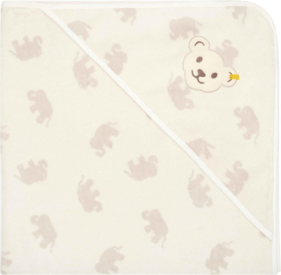 Steiff Unisex Kids Mini Basic Badetuch Mit Kapuze, Cloud Dancer