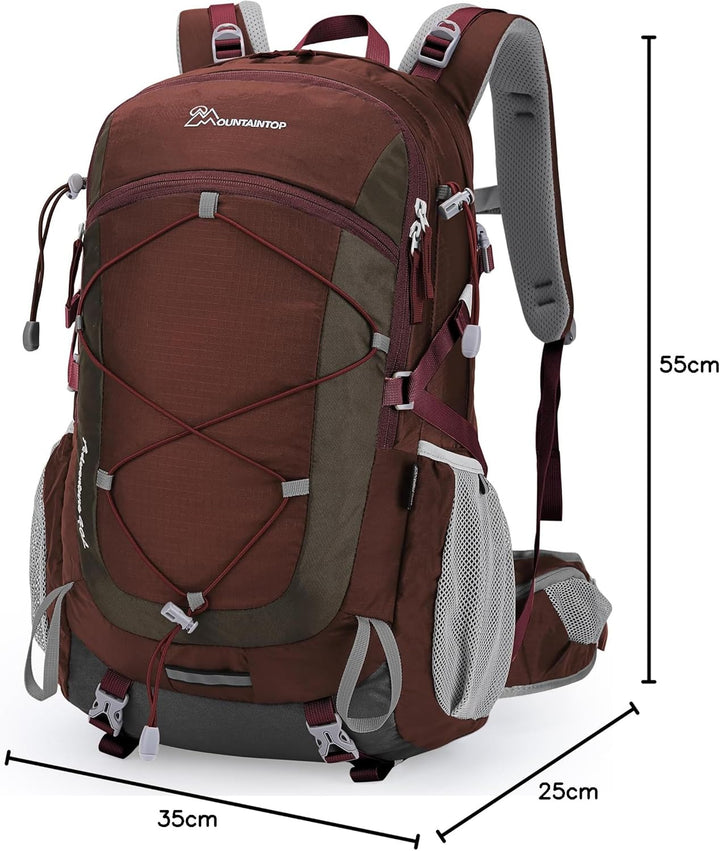 MOUNTAINTOP 40L Wanderrucksack Herren Damen Trekkingrucksack Outdoor Rucksäcke mit Regenhülle für Ca