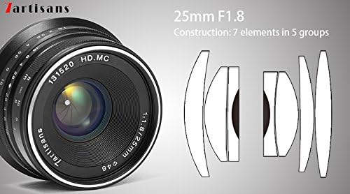 7artisans 25mm F1.8 Manueller Fokus Objektiv für Sony EMOUNT Kameras wie A7 a7II A7R a7rii A7S a7sii