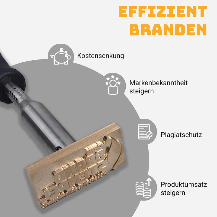elektrischer Brandstempel mit deinem Schriftzug für Holz, Leder, Pappe - personalisiertes Schrift Br