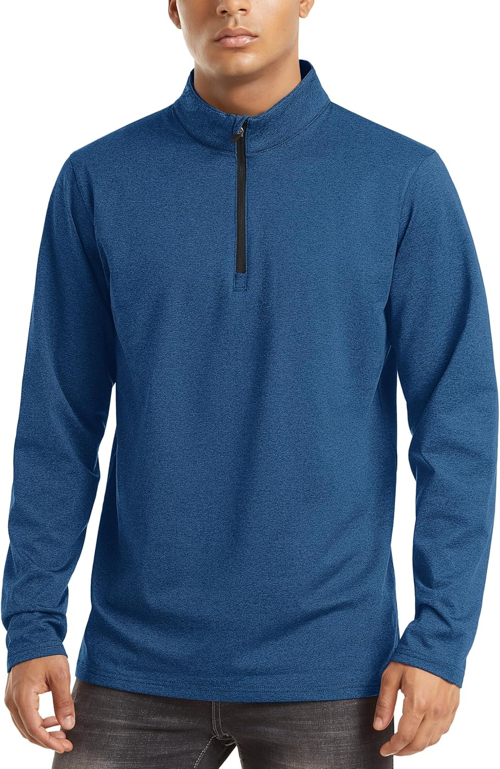 TACVASEN Pullover Herren Langarmshirt Half Zip Fleece Winterpullover Warm Atmungsaktiv Sport Sweatsh