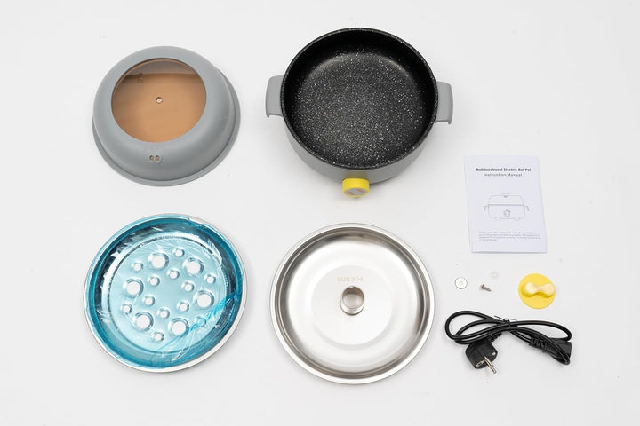 Mini Elektrischer Hot Pot Topf 1-2 Personen Suppentopf mit Dampfgitter Kochtopf für Haushalte Büros