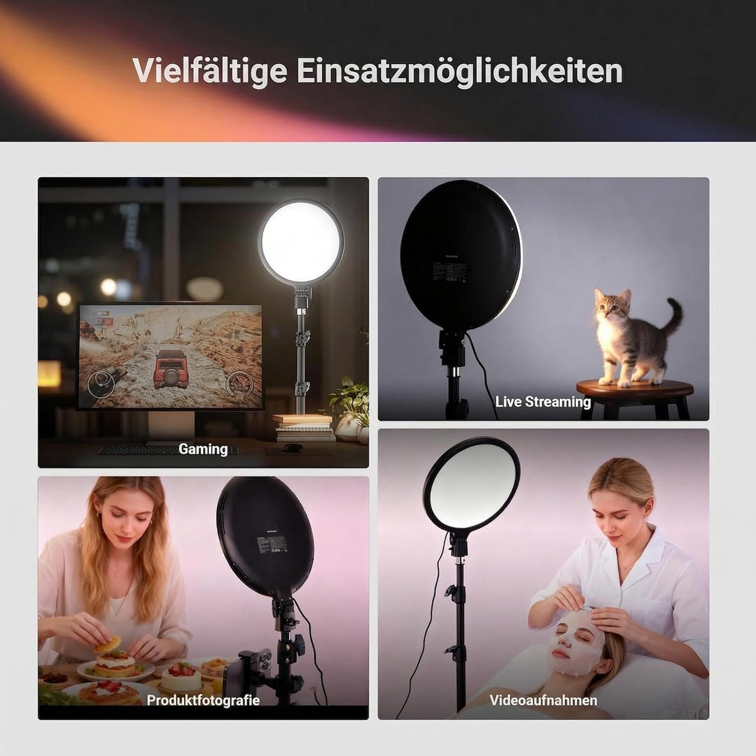 NEEWER BASICS 10" Ringlicht mit 63" Stativ/Handyhalterung/Fernbedienung kompatibel mit iPhone, 15W,