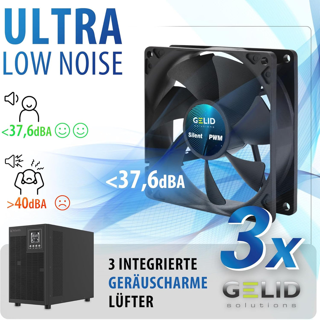 Atlantis A03-OP3002XLN UPS OnLine 75% leiser unterbrechungsfreier Server Doppelwandler Reine Sinuswe