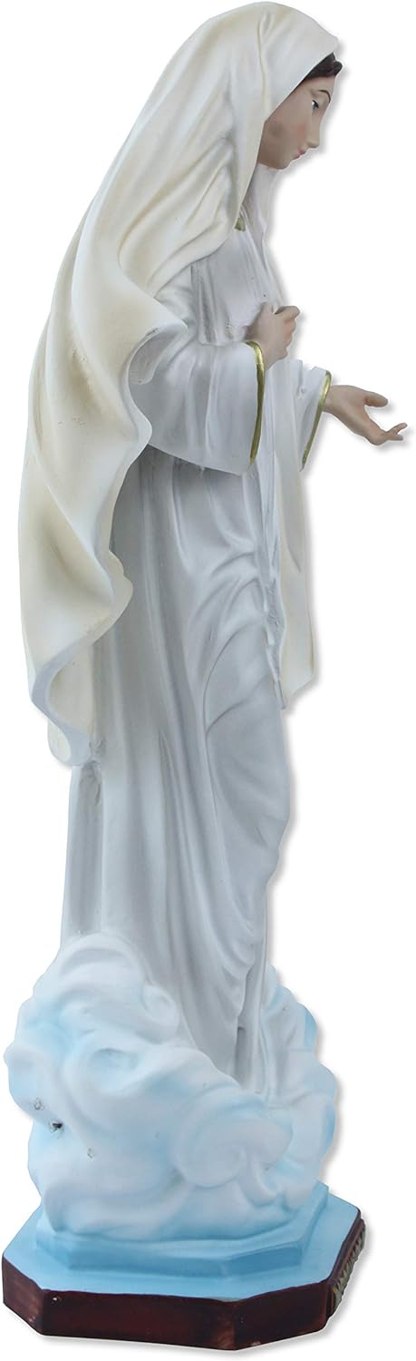 Proposte Religiose Madonna von Medjugorje aus Kunstharz, Höhe 30 cm, handbemalt.