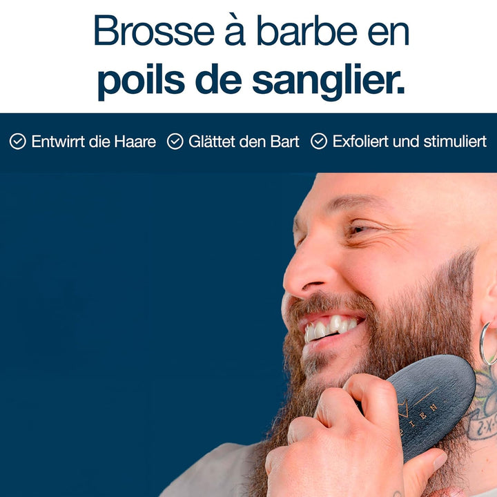 Sapiens Barbershop Bartpflege Set Männer - Bart Set mit Bio Bartöl, Bio Bartbalsam und Wildschweinbo