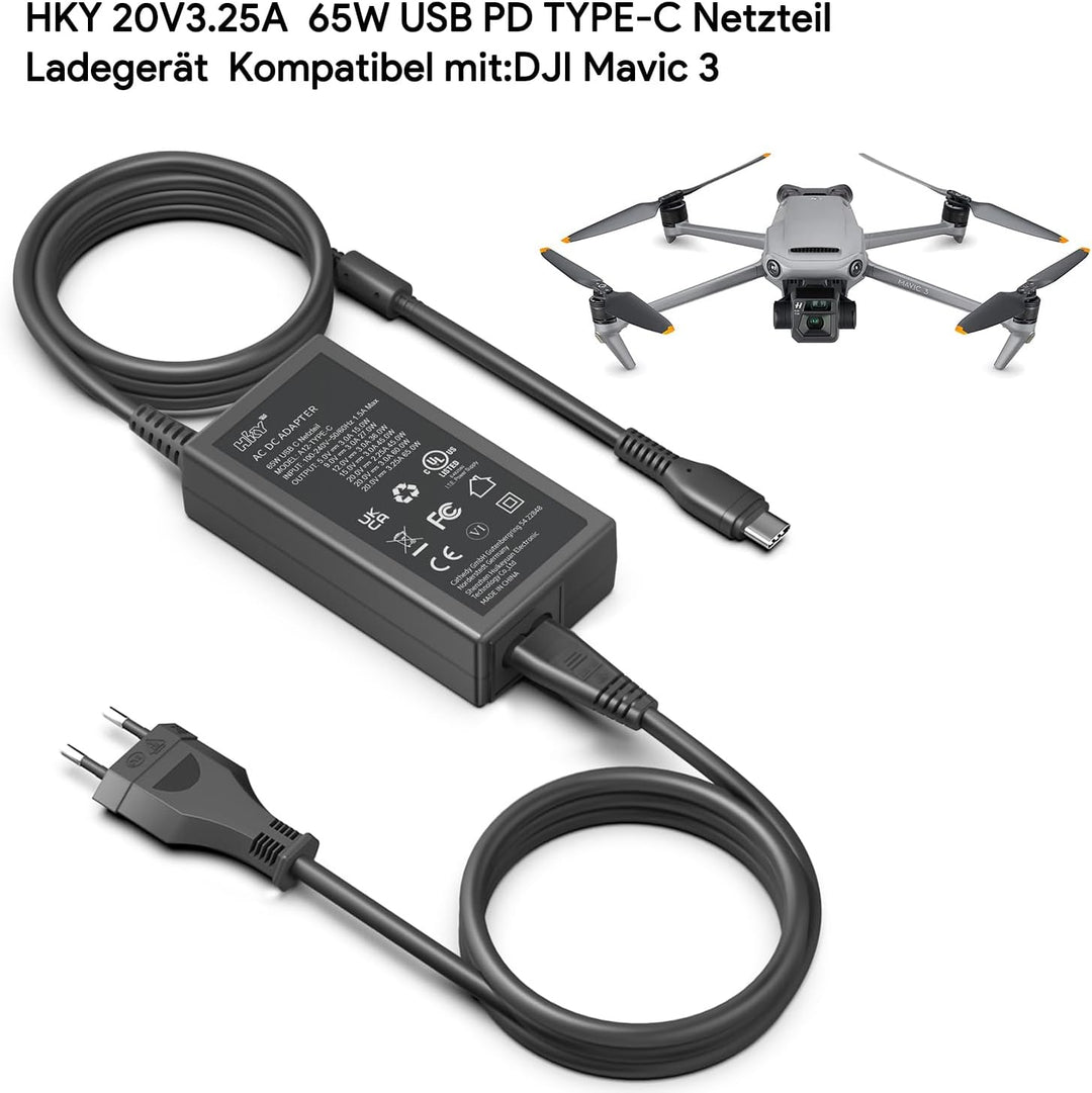 HKY 65W Ladegerät für DJI Mavic 3 Pro Cine, Mini 3 Fly Drone Fly More Combo, Mavic 3 Classic, DJI Ai