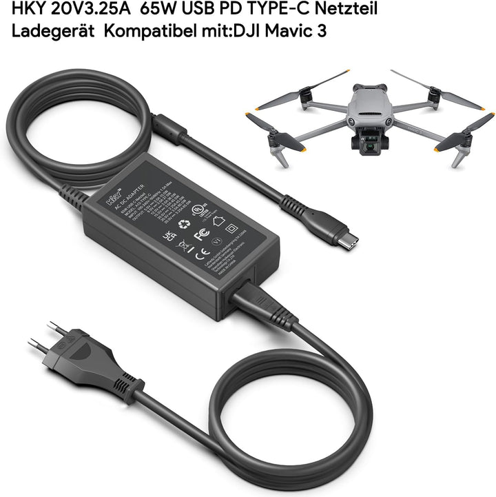 HKY 65W Ladegerät für DJI Mavic 3 Pro Cine, Mini 3 Fly Drone Fly More Combo, Mavic 3 Classic, DJI Ai