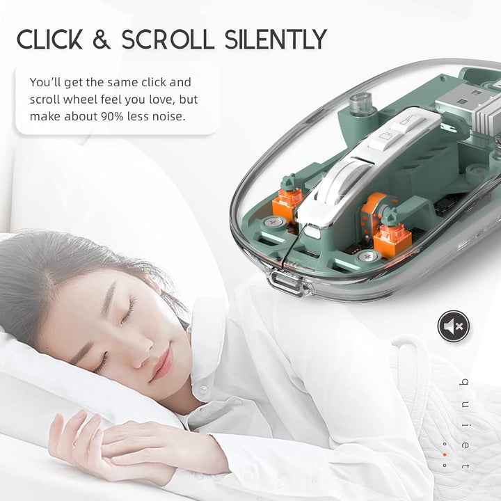 MAGIC-REFINER HXSJ Kabellose Maus Bluetooth, 2,4GHz+Bluetooth 5.0 Funkmaus Wiederaufladbare Leise Ul