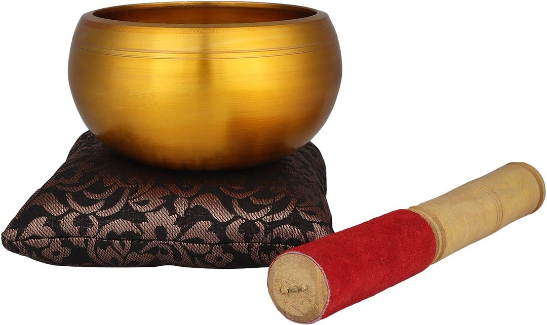 Zap Impex Schönes Weihnachtsgeschenk, handgefertigte goldene Messing-Klangschale, tibetische Meditat