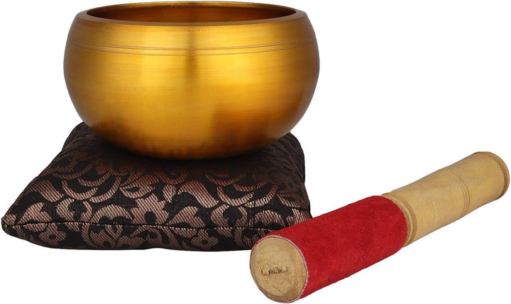 Zap Impex Schönes Weihnachtsgeschenk, handgefertigte goldene Messing-Klangschale, tibetische Meditat