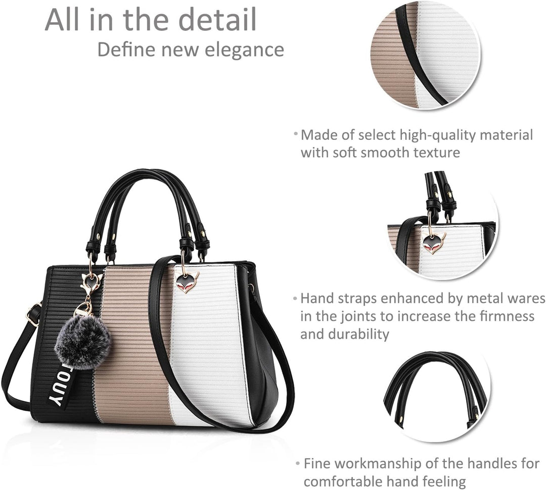 NICOLE & DORIS Damen Handtasche Umhängetasche Henkeltasche Kuriertasche Elegant Damen Handtaschen mi