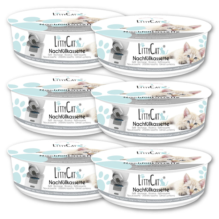 Littycat Nachfüllkassetten Katzenstreuentsorgungseimer - 6er Pack (6er