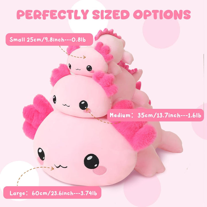 Xfrog Weighted Axolotl Plush, Grosses Stofftier Gegen Ängste, Rosa Axolotl-Stoffspielzeug, Süsse Uma