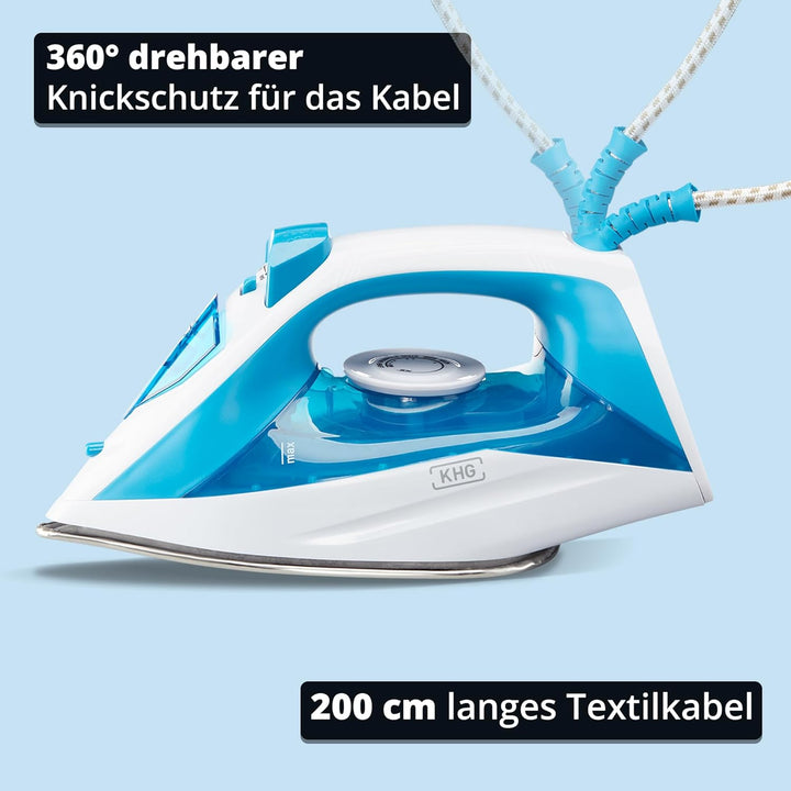 KHG Bügeleisen Dampfbügeleisen DB-1600WB, Edelstahl-Bügelsohle, Sprühfunktion, variable Dampfeinstel