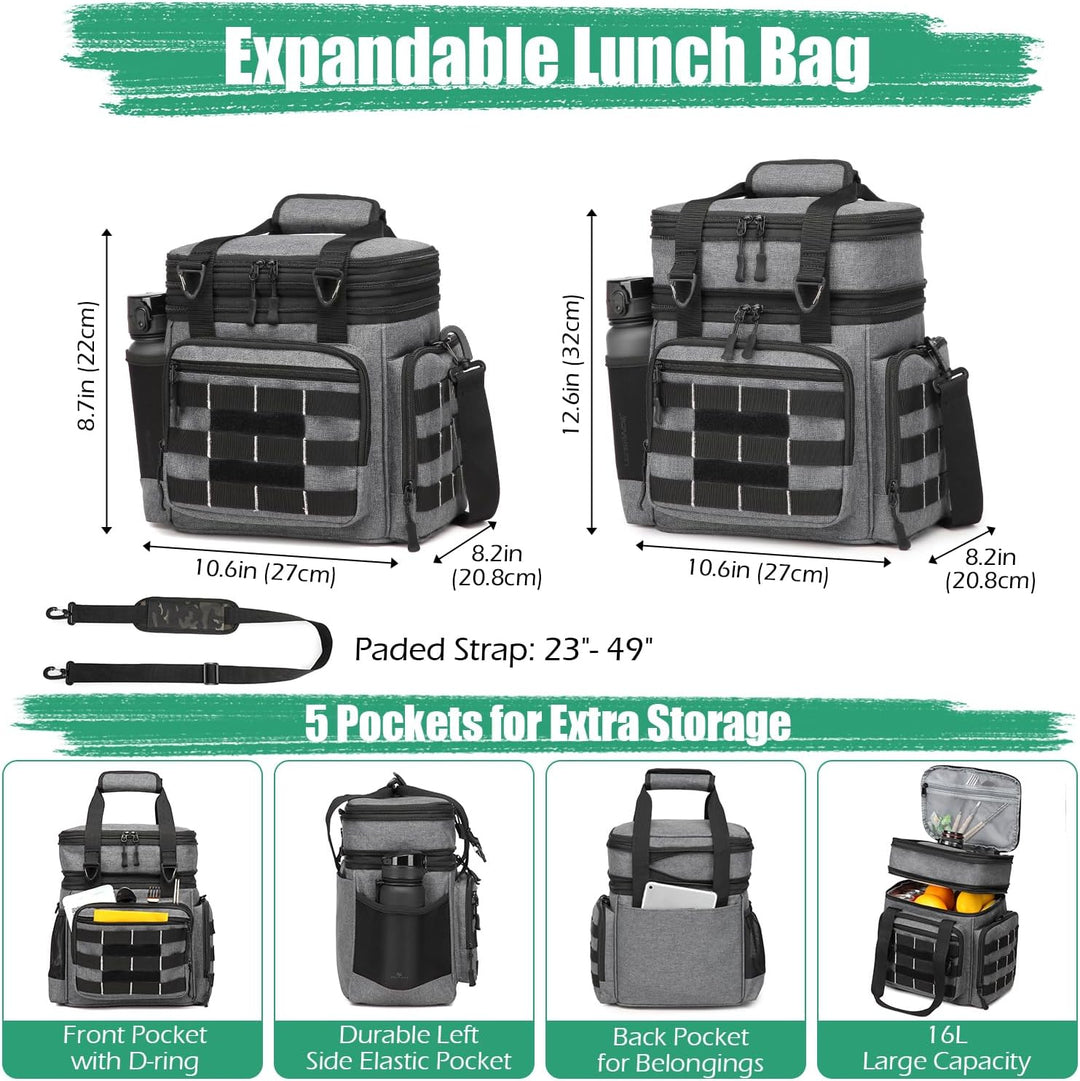Kühltasche Picknicktasche erweiterbare Isoliertasche Lunchtasche Essen & Getränk Thermotasche für Sc