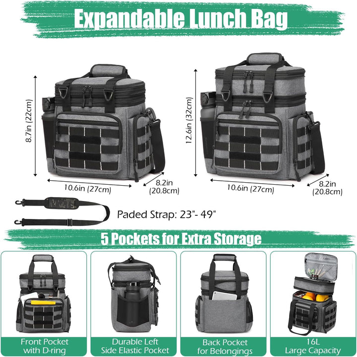 Kühltasche Picknicktasche erweiterbare Isoliertasche Lunchtasche Essen & Getränk Thermotasche für Sc