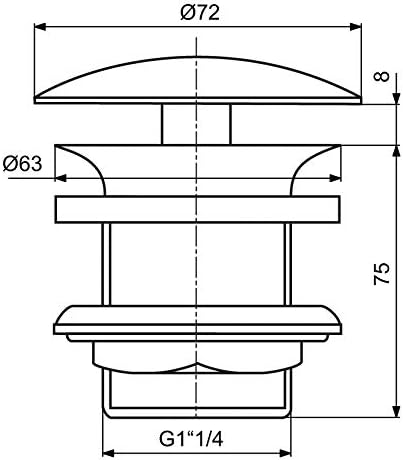 Ideal Standard J3291AA Schaftventil, nicht verschliessbar Modern, Modern