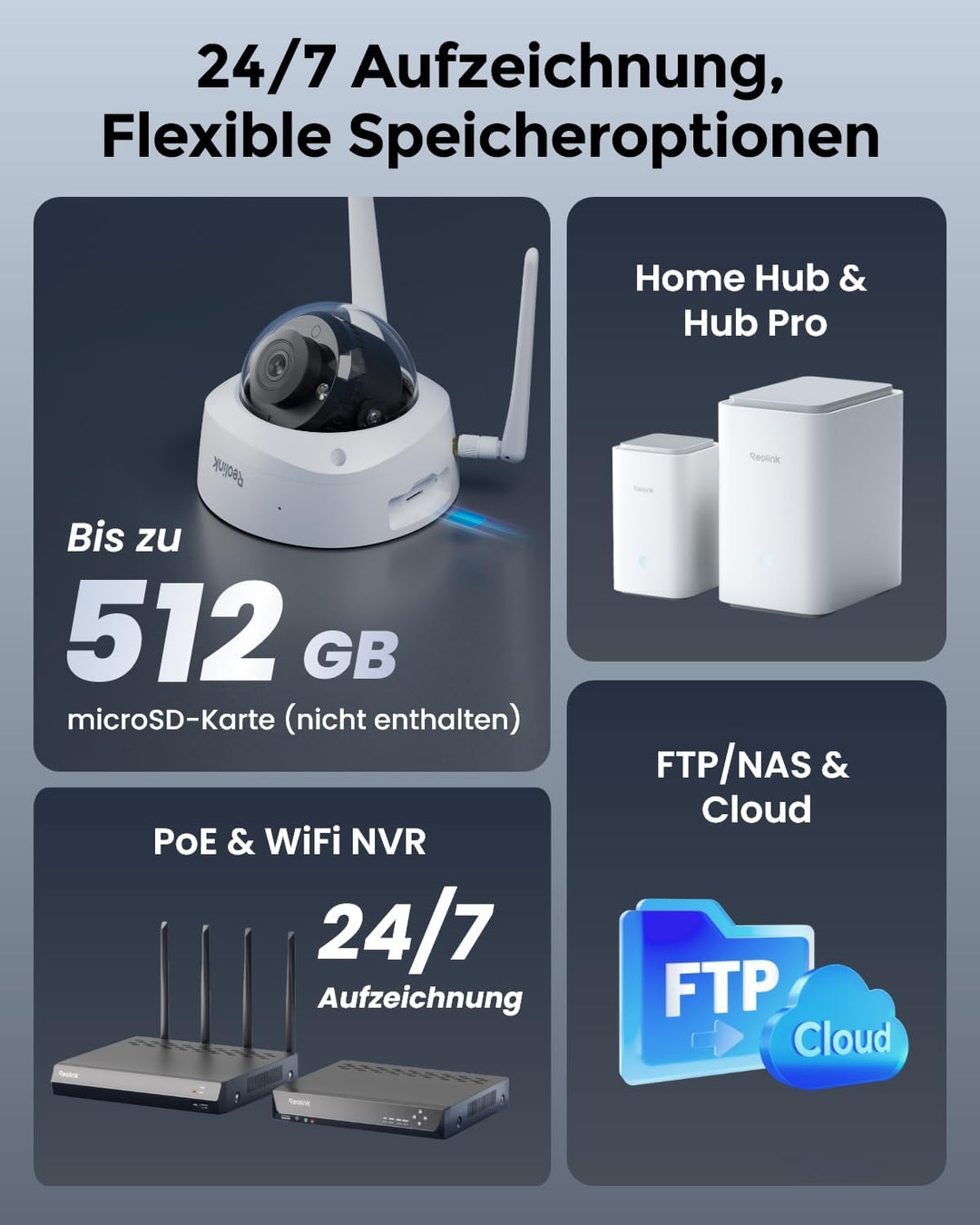 Reolink 4K Wi-Fi 6 Überwachungskamera Aussen mit 125° Blickwinkel, IK10 Vandalismusgeschützt, Farbna