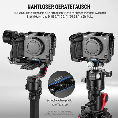 NEEWER FX3 FX30 Käfig, XLR Griffverlängerung mit HDMI Cable Clamp NATO Schiene, 3/8" ARRI Positionie