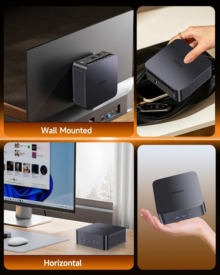 Reatan X7 Mini PC, AMD Ryzen 7 255(Beat 8745HS),48GB DDR5 2TB SSD M.2 2230 PCIE4.0, (8C/16T, bis zu