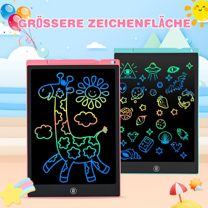 RaceGT 12 Zoll LCD Schreibtafel Kinder, 2 Stück Schreibtafel Kinder, Maltafel Zaubertafel, Umweltfre