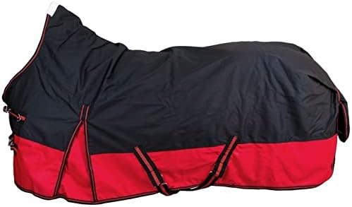 RL24 - Winterdecke High Neck 300g Füllung 600D BASICLINE schwarz/rot 155cm Schwarz/Rot (Altes Modell