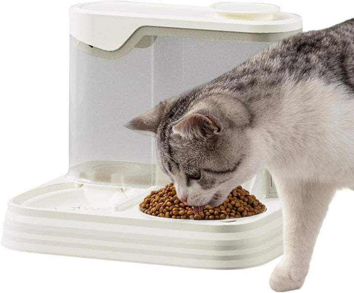 Automatische Hundefutterautomatik, Futterautomat Katze Mit Integriertem Wasserspender, 2-in-1 Kombi