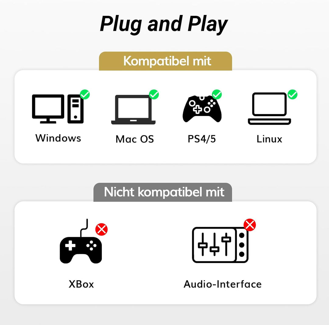 TONOR Grossmembran USB Mikrofon PC Set, Kondensator Microphone 192 kHz/24 Bit Computer Podcast Mikro