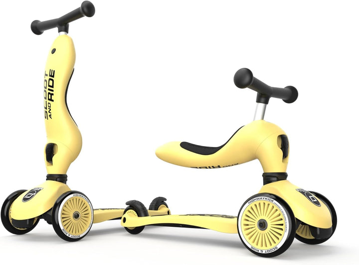 Scoot & Ride Unisex – Babys Highwaykick 1 Kickboard mit Sitz Gelb Einheitsgrösse Single, Gelb Einhei