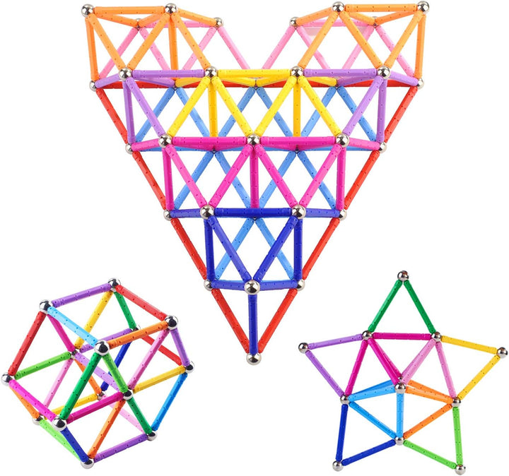 204 Stück Magnetische Bausteine, Spielzeug, Magnet Lernspielzeug, Magnetblöcke, Stapelspielzeug-Set