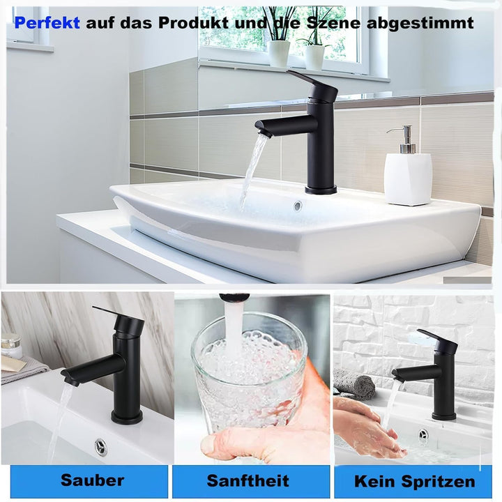 Heisse und kalte Waschtischarmaturen aus Edelstahl, wassersparend, leise und tropffrei für Badezimme