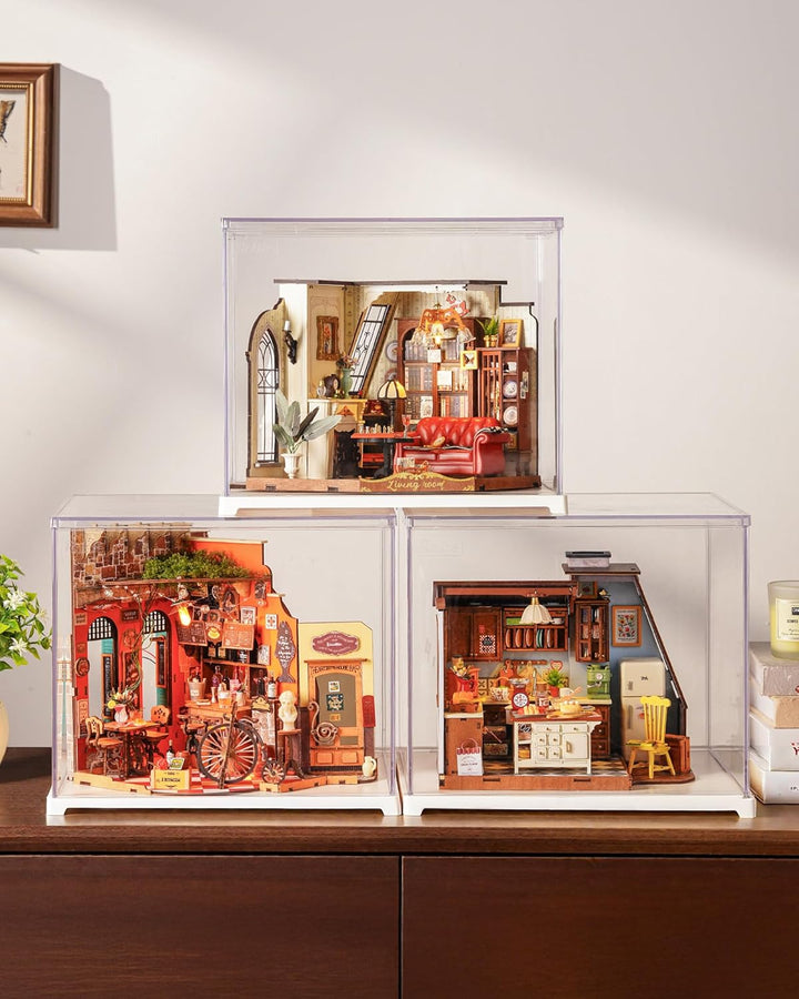 Rolife DIY Miniatur Haus Catherines Wohnzimmer Puppenhaus Bausatz für Erwachsene zum Basteln Miniatu